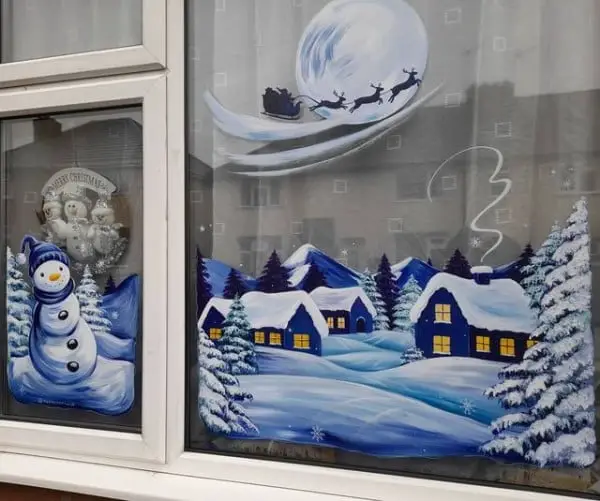 Snowy Window Wonderland window decor idea