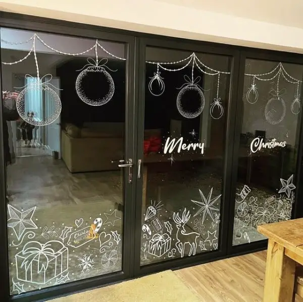 A White Christmas window paint idea