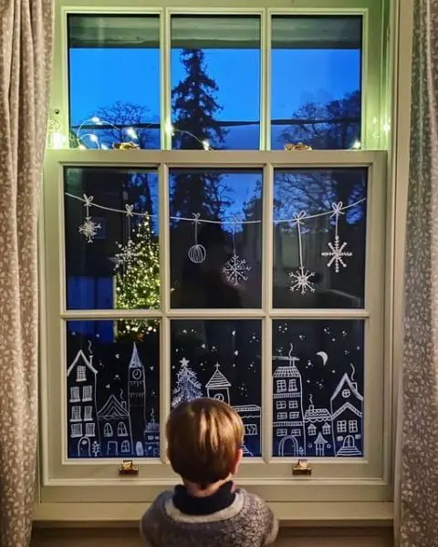Christmas Tree Window window paint idea