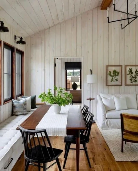 White Washed Wood Window Seat window seat