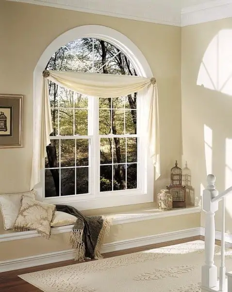 sunshinedrapery.com arched window decor idea