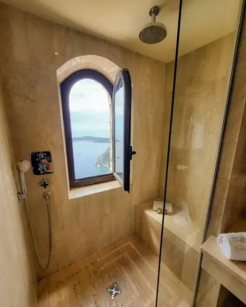 Shower with a View of the Mediterranean shower window