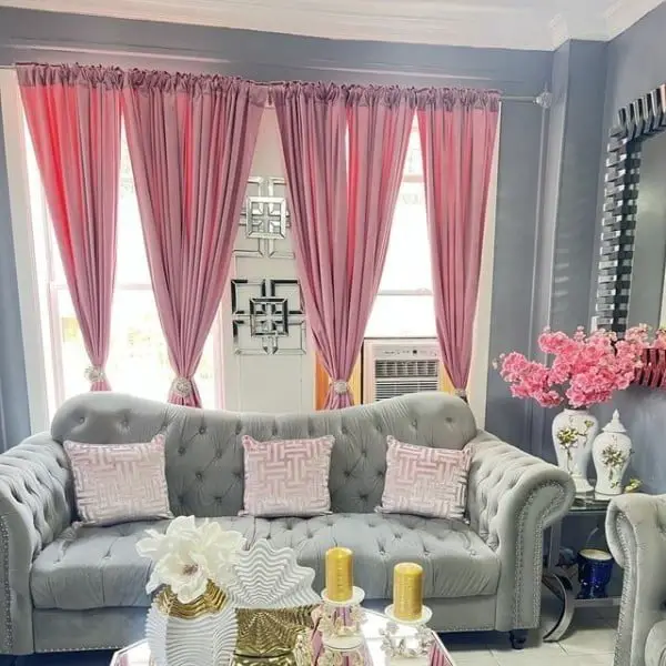NICETOWN Pink Curtains large living room windows