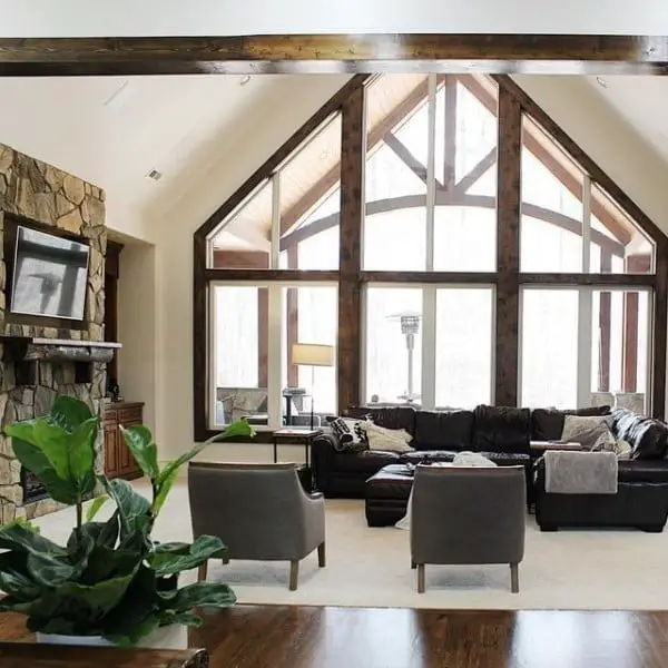 DIY Home Decor with Shoji White Sherwin Williams large living room windows