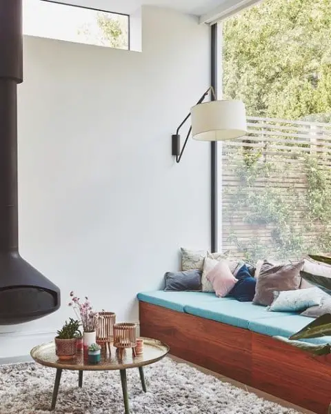 Oriel Windows with Stylish Seating large living room windows