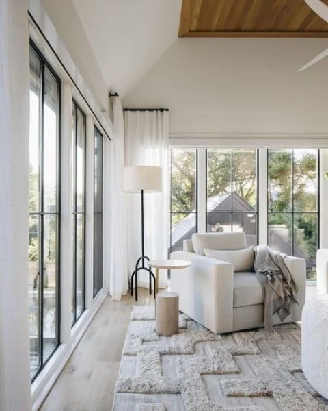 Sitting Room off the Primary Suite sunroom windows