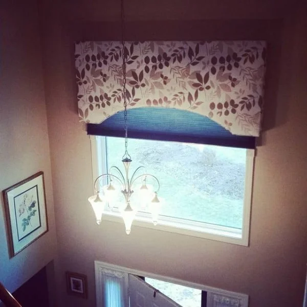Motorized PowerView Duette with Custom Cornice windows cornice