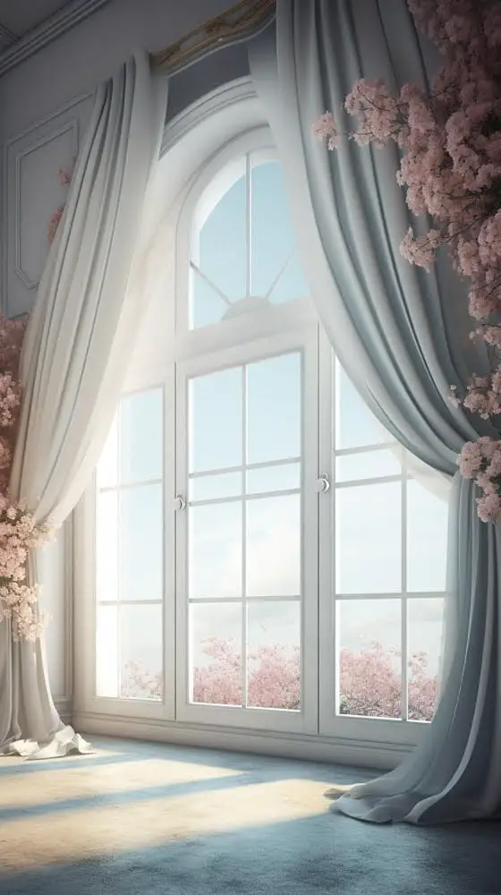 arched window curtain