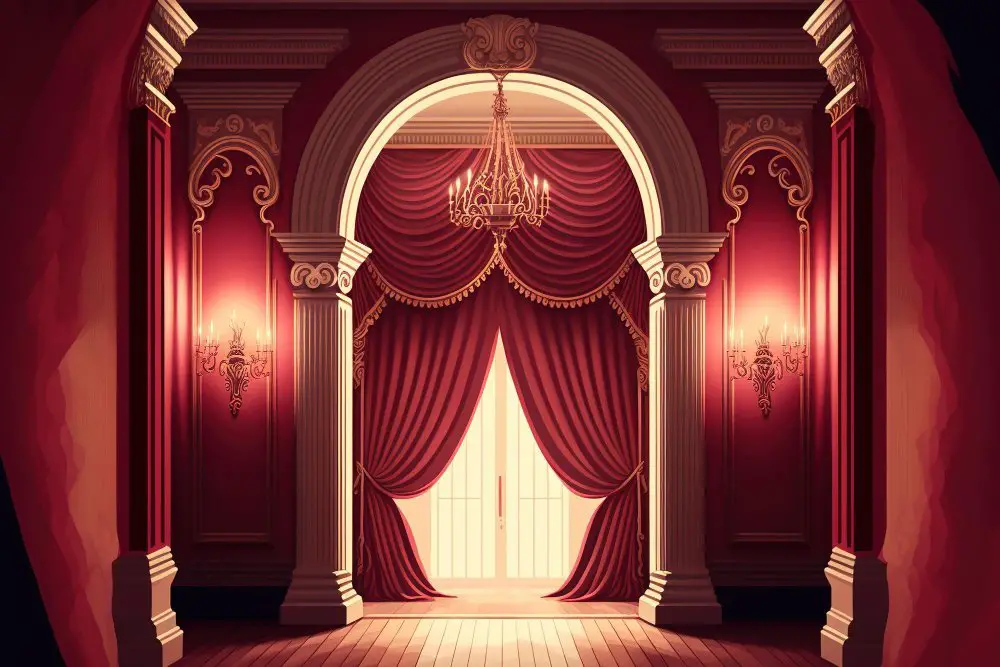 arched window drape