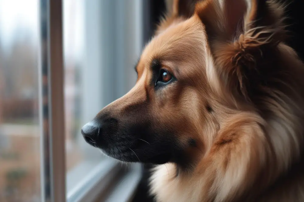 dog in window