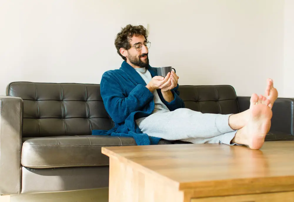 man in living room