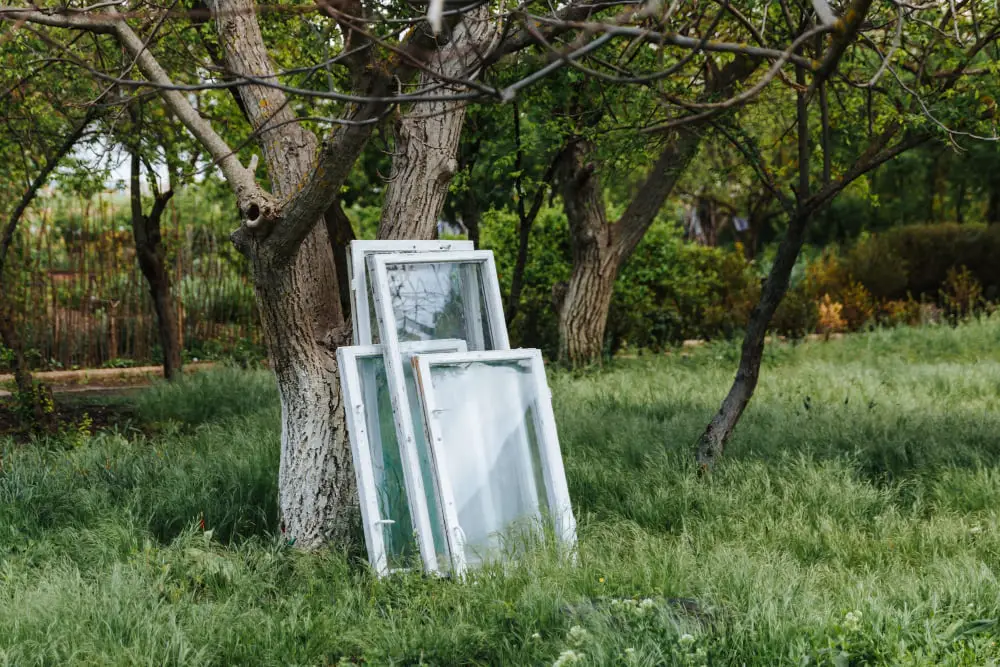 old window in dump