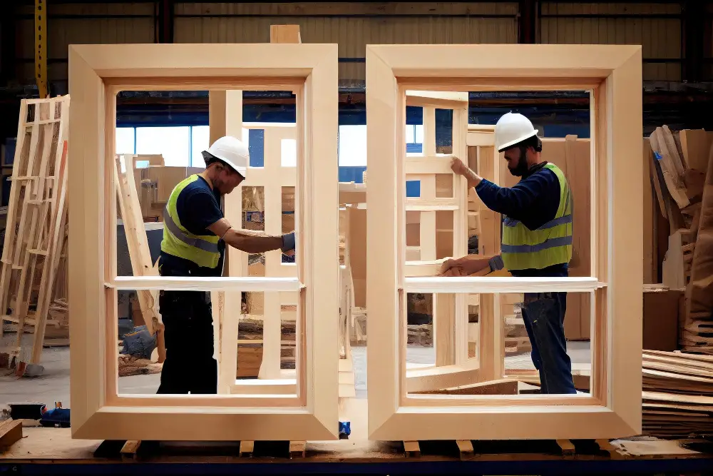 Cut wood for window frame