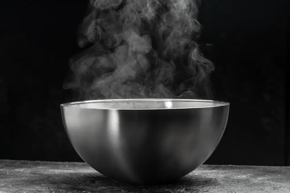 bowl with warm water