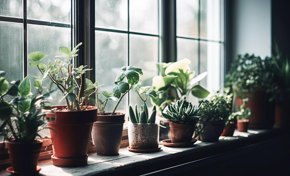 bug-repelling plants at window