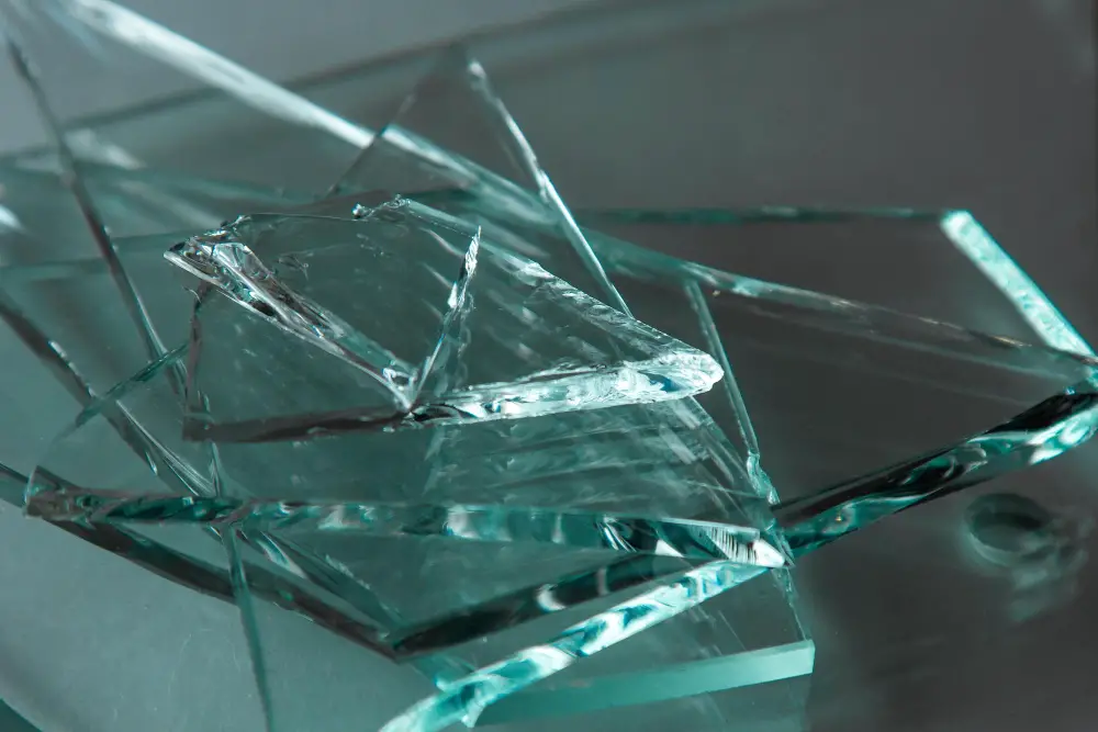 glass pieces in floor