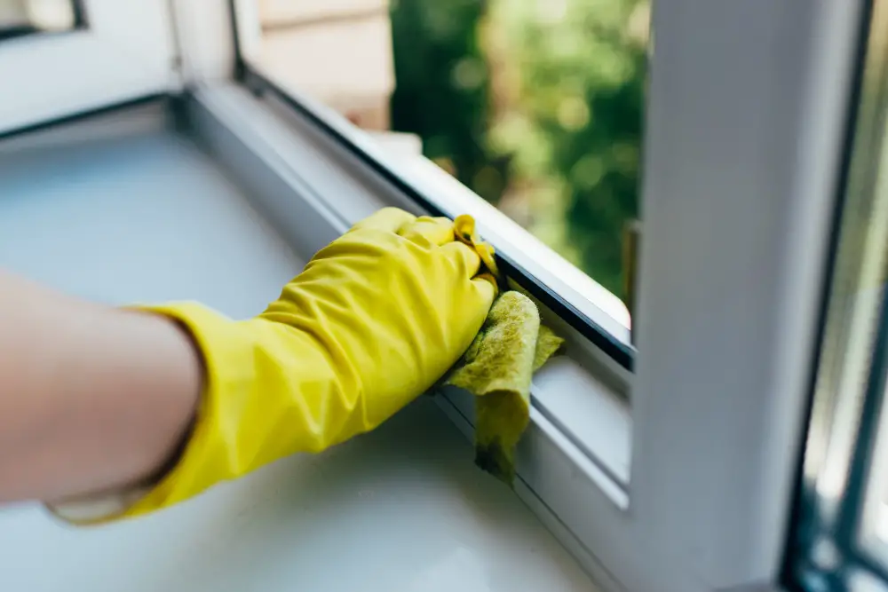 rinsing window frame