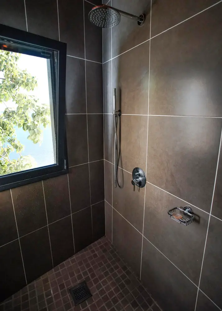 shower window with tiles