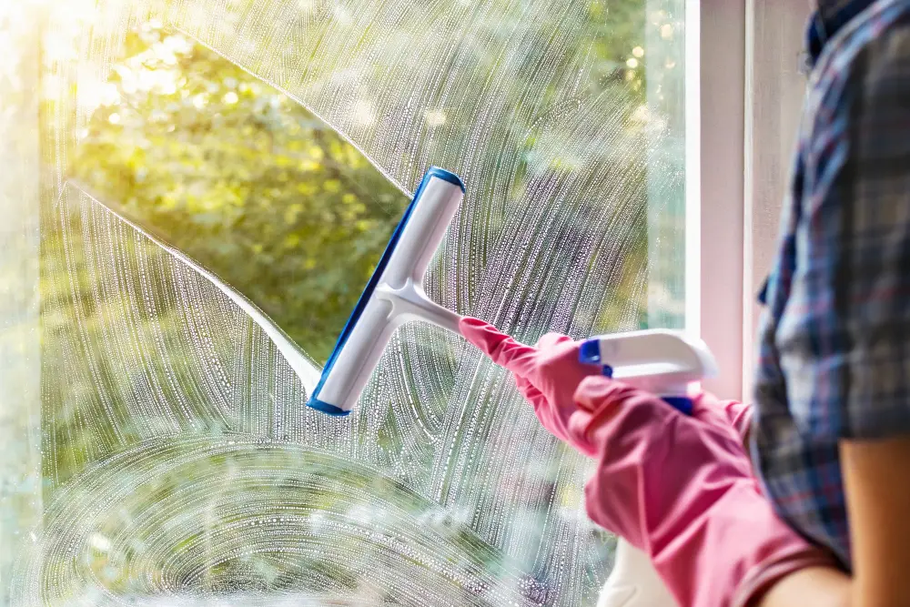 Soap and Brush Window Cleaning