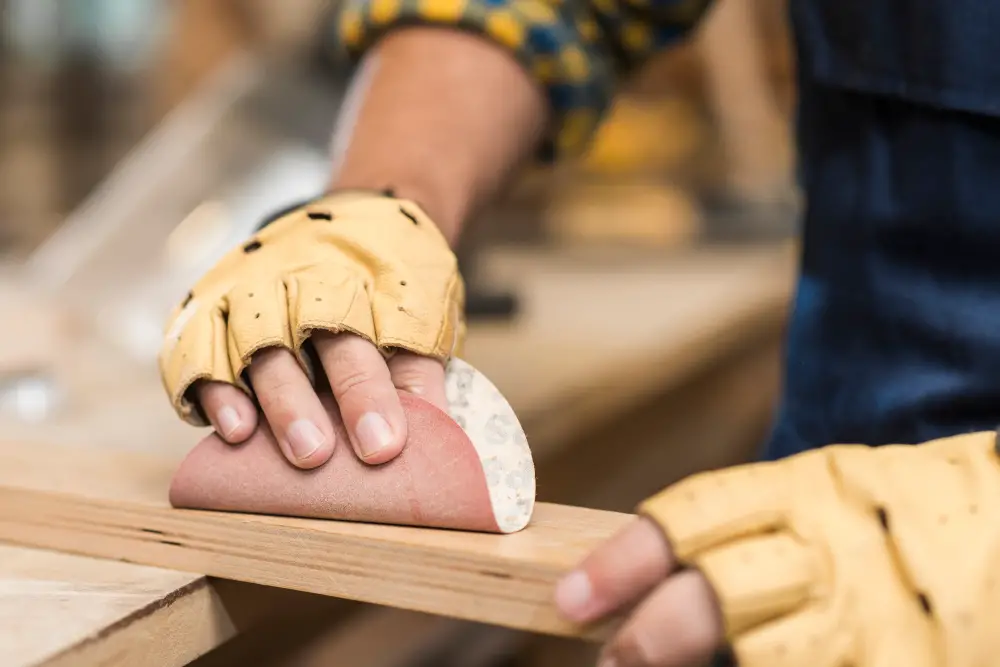 sanding down wood frame