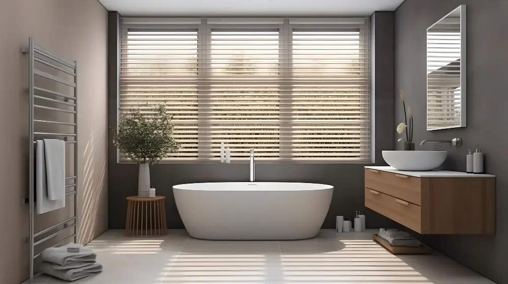 Bathroom with Window Blinds