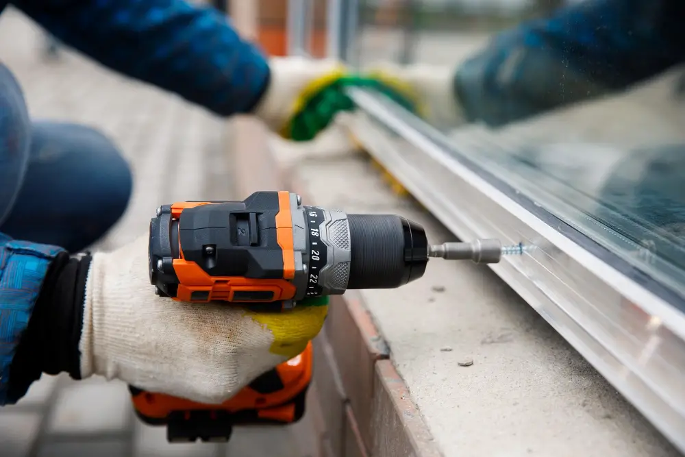 DIY Hurricane Window Installation Power Drill Gloves