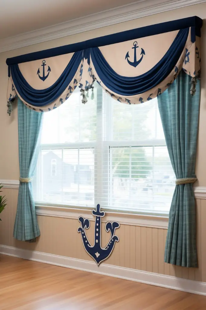 anchor themed valance