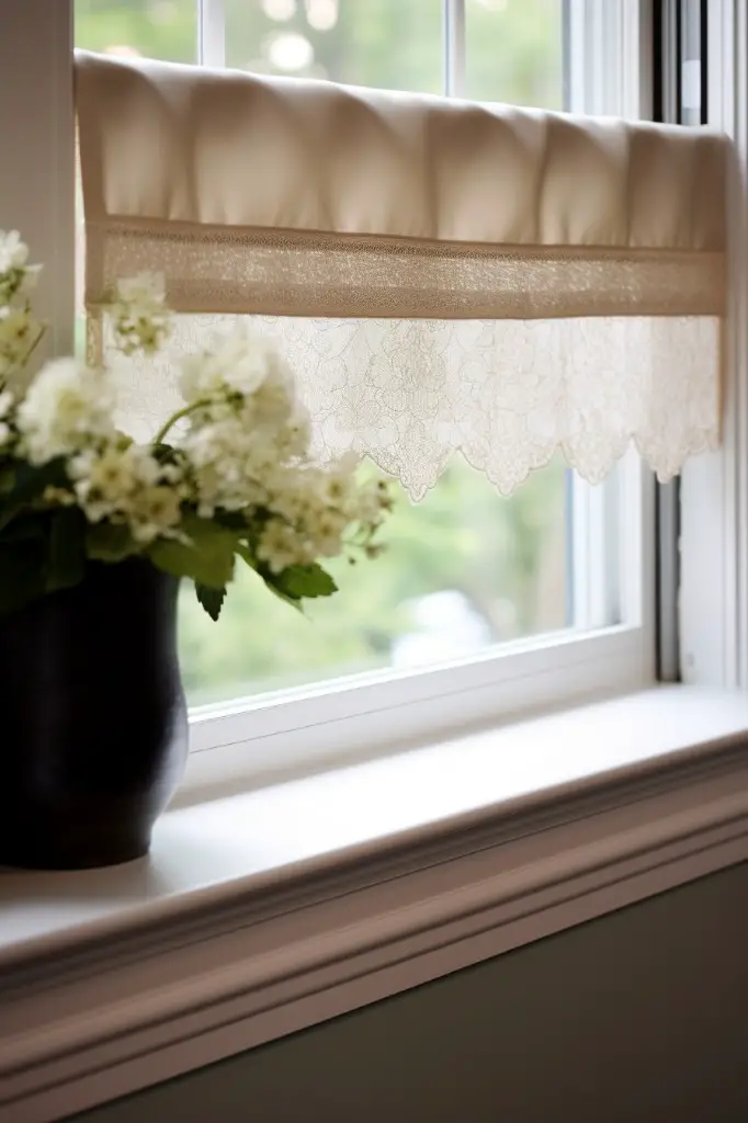 box valance with lace trim