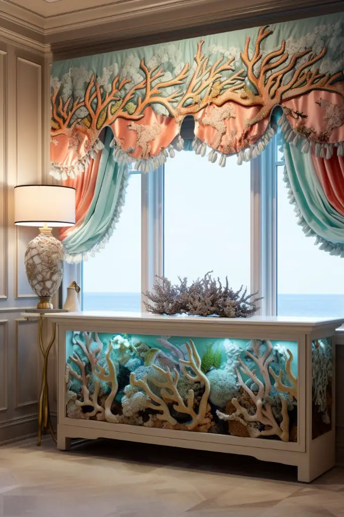 coral reef infused valance
