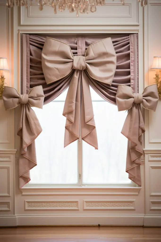 faux roman shade with bows