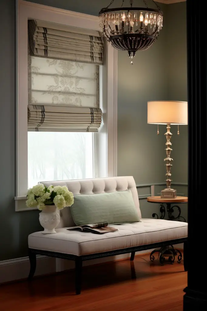 mini blinds with embroidered valance