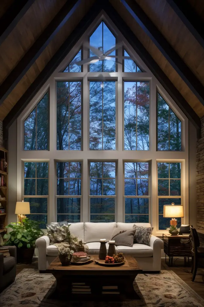 multi pane gable windows for vaulted rooms