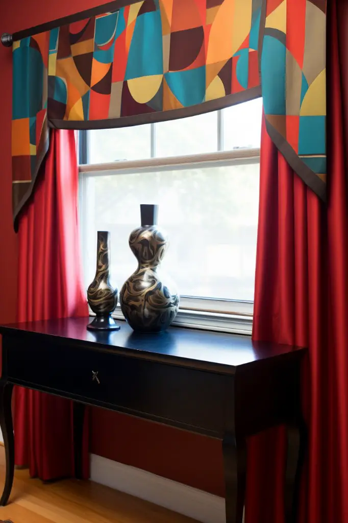 painted box valance in bold colors