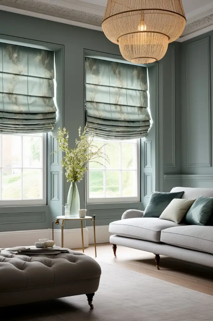 roman blinds with pleated valance