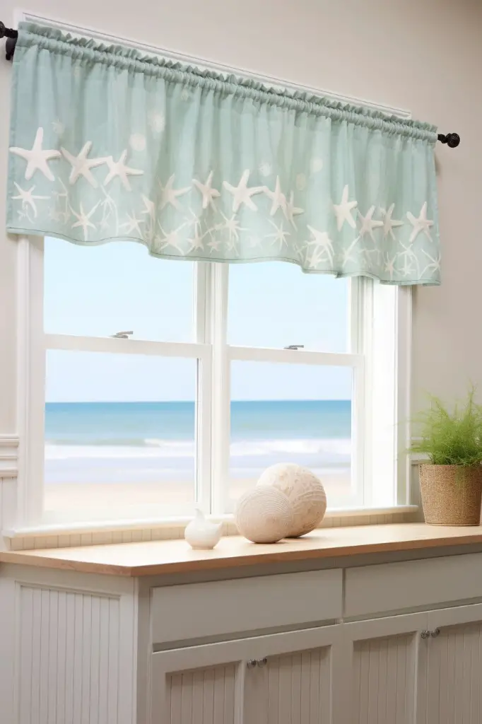 sand dollars printed valance