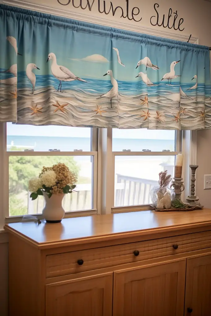 seagull painted valance
