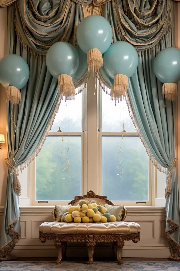 silk satin balloon valance