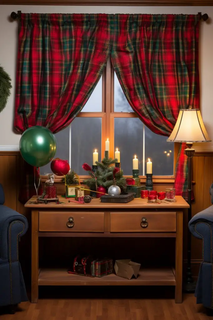 tartan plaid balloon valance