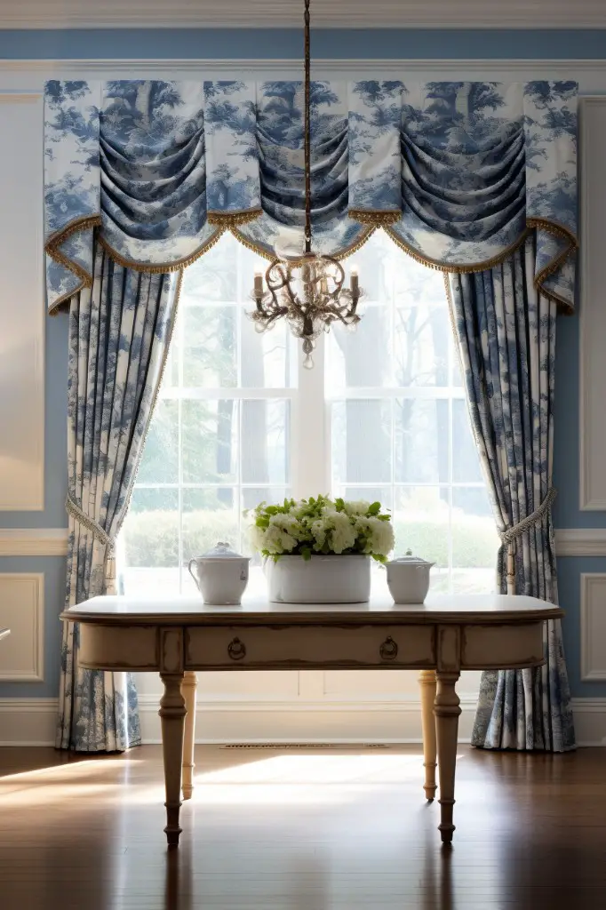 toile valance with matching curtains
