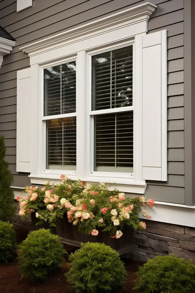 vinyl trim with integrated shutters