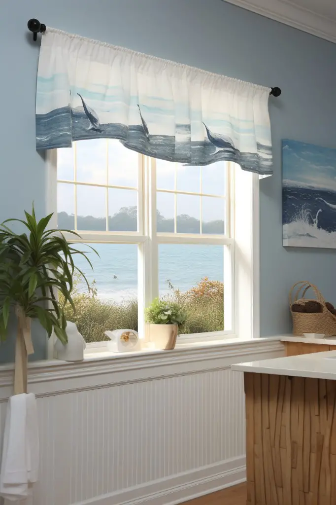 whale print valance