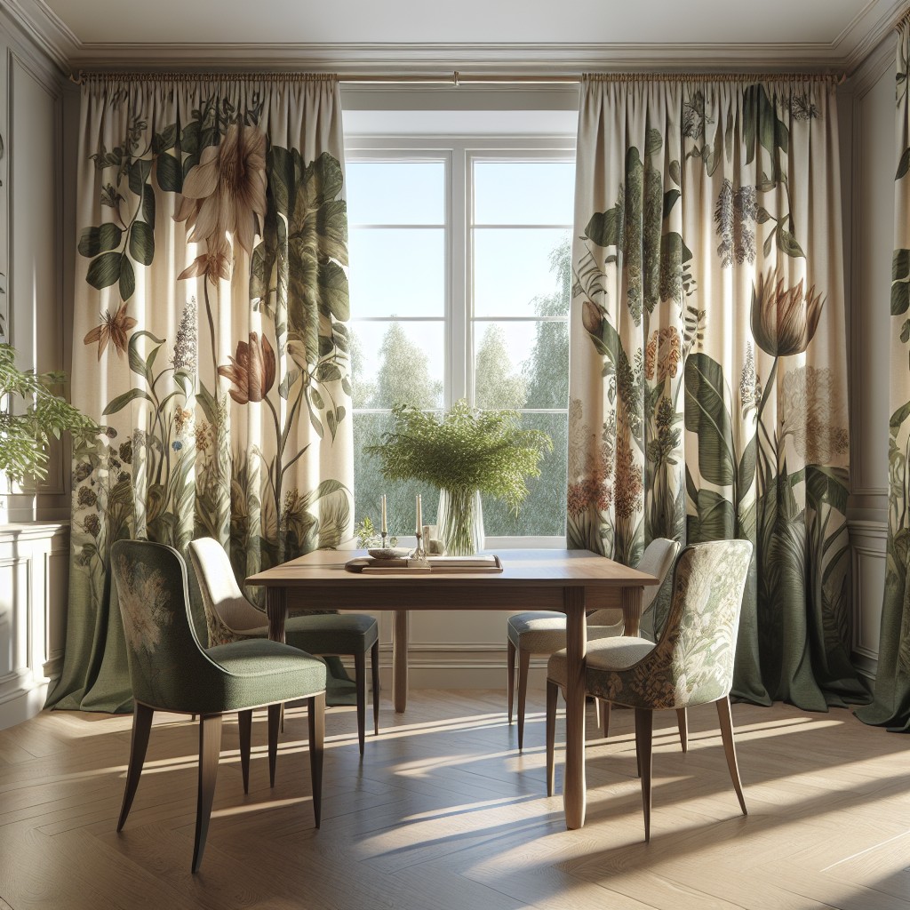 create a greenhouse effect with botanical themed drapery