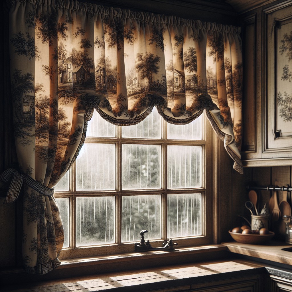 introduce vintage appeal with a toile print valance