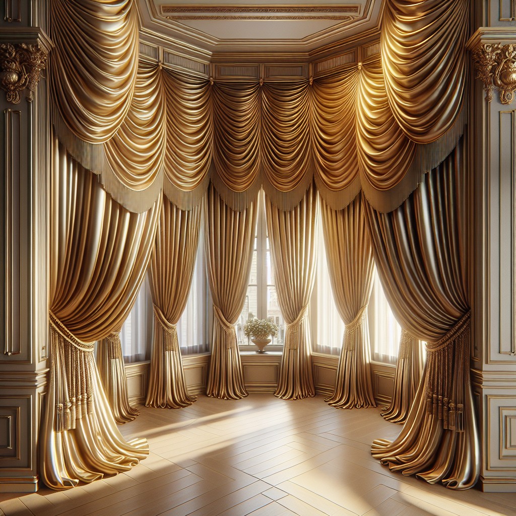 elegant gold pencil pleat curtains for luxurious touch