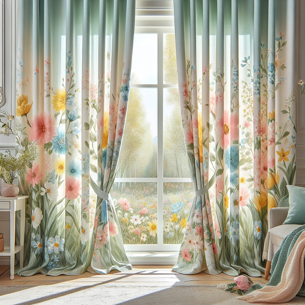 floral print pencil pleat curtains for spring vibes