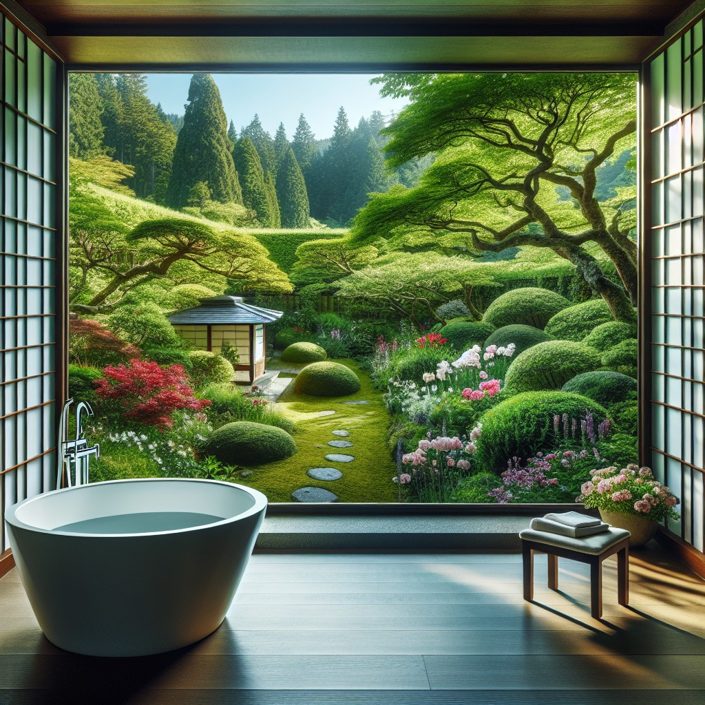 garden view bathtub window