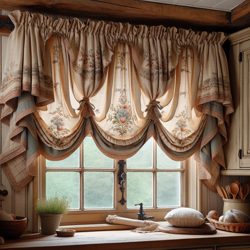 gathered french country valances