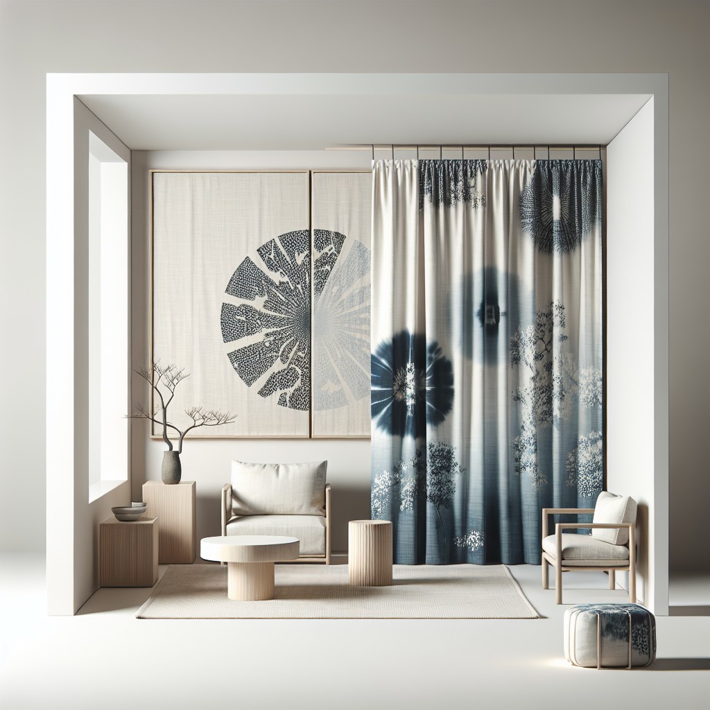 incorporating shibori curtains into minimalist decor
