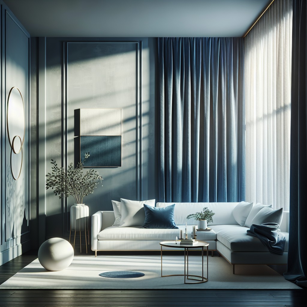 indigo curtain options for minimalistic decor