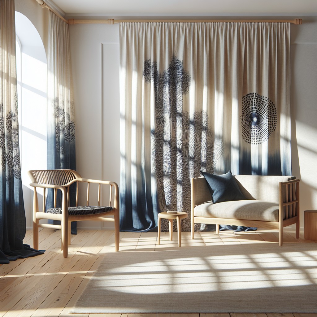 mix and match shibori curtains and scandinavian design
